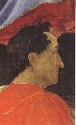 Sandro Botticelli Mago wearing a red mantle oil on canvas